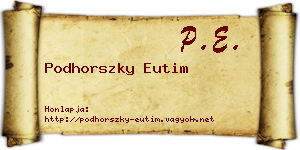 Podhorszky Eutim névjegykártya